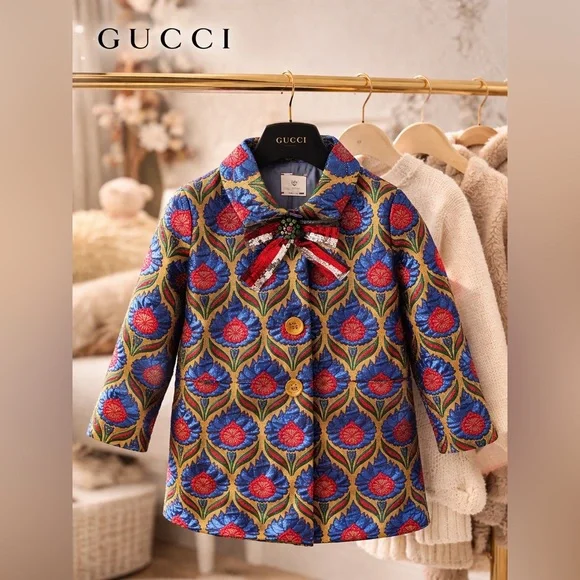Gucci Kids Coat with Floral Pattern - Retail 2375 - Picture 1 of 5